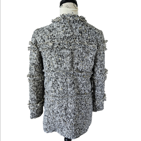 🔥tweed grey coat fringe mid-length SURI size small  🔥 - Picture 6 of 8